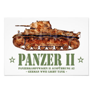 Impression Photo Char léger allemand Panzer II A2 de la Seconde Gue