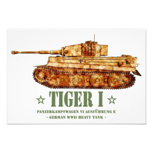 Impression Photo Char lourd allemand Tiger I de la Seconde Guerre m