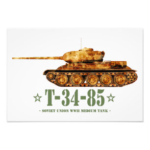 Impression Photo Char moyen soviétique T-34-85 de la Seconde Guerre