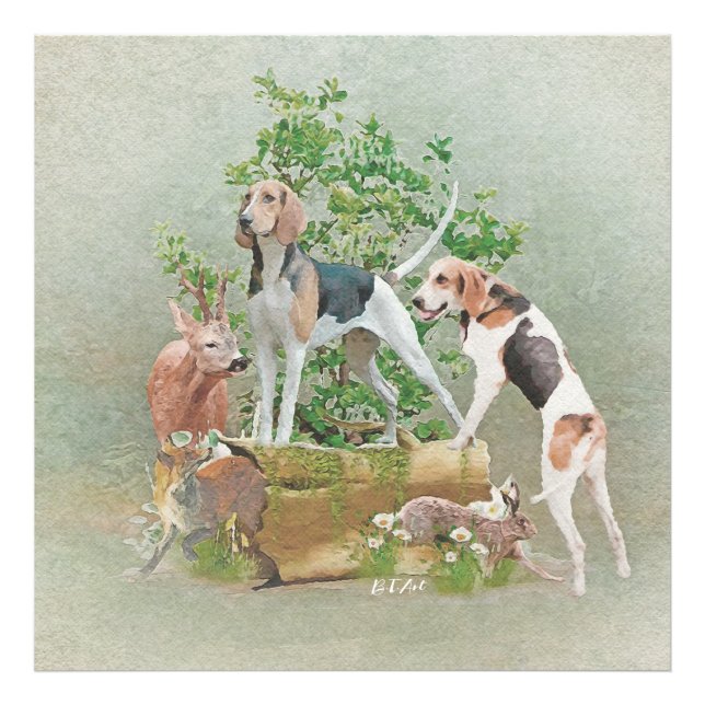 Impression Photo Chasse aux chiens (Devant)