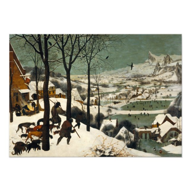 Impression Photo Chasseurs dans la neige par Pieter Bruegel l'Ancie (Devant)