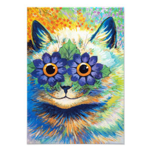 Impression Photo Chat aux yeux de fleurs   Louis Wain  