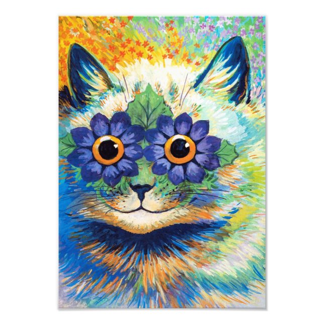 Impression Photo Chat aux yeux de fleurs | Louis Wain | (Devant)