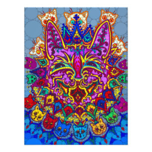 Impression Photo Chat avec collier de chat par Après Louis Wain