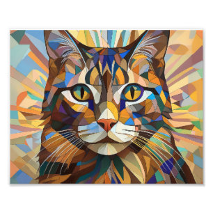 Impression Photo Chat Cubisme IA