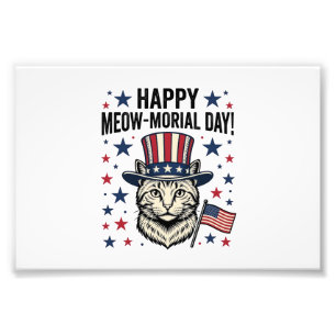 Impression Photo Chat patriotique Meow-morial Day Conception vector