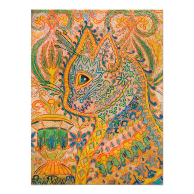 Impression Photo Chat psychédélique par Louis Wain (Devant)