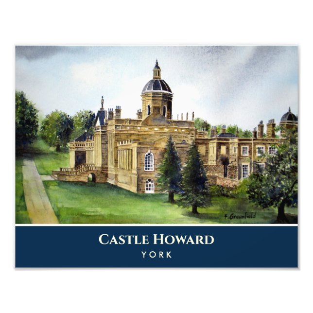 Impression Photo Château Howard York Angleterre aquarelle peinture (Devant)