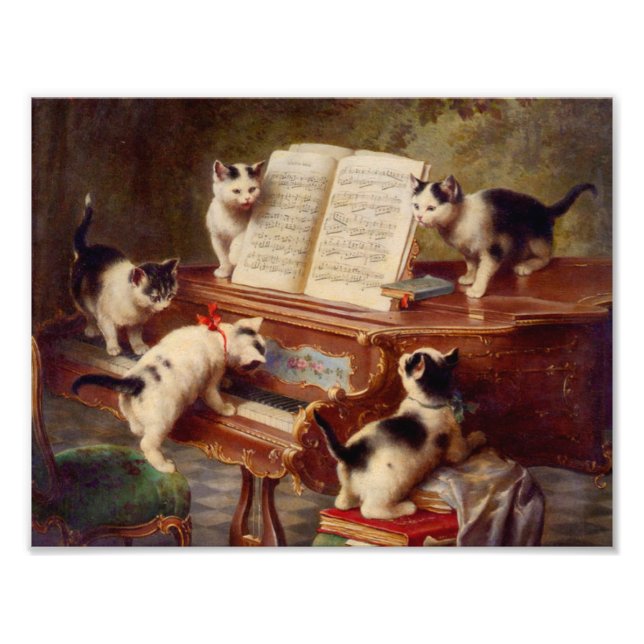 Impression Photo Chatons et piano (Devant)
