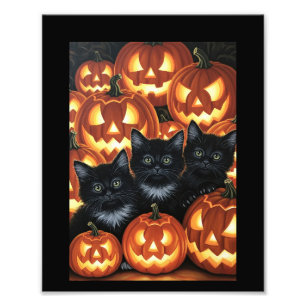 Impression Photo Chats noirs et Jack O’Lanterns
