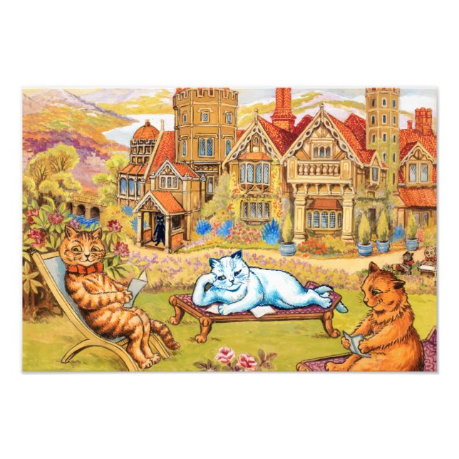 Impression Photo Chats se relaxant dans les jardins de Napsbury by  (Devant)