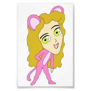 Impression Photo chatte rose