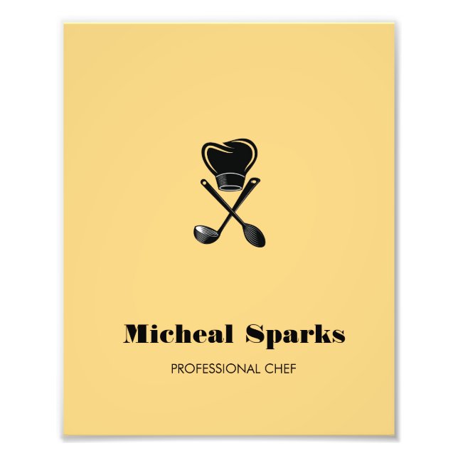 Impression Photo Chef casquette et cuillères silhouette beige (Devant)