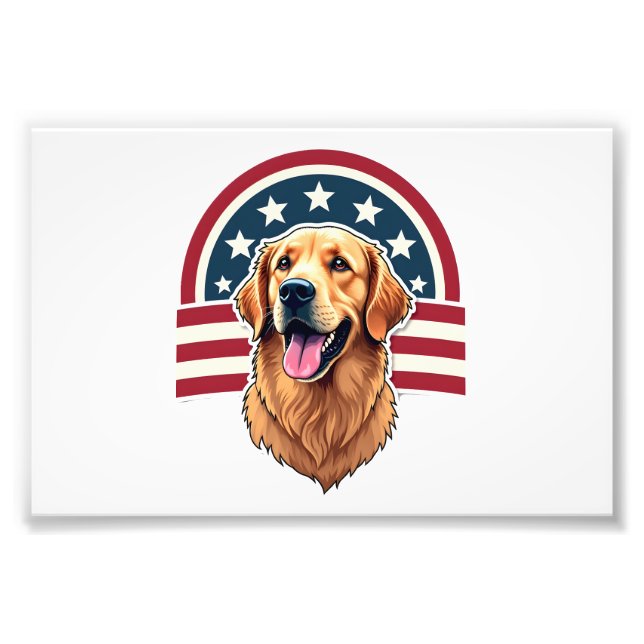 Impression Photo Chemise à motif arc-en-ciel de Retriever doré patr (Devant)