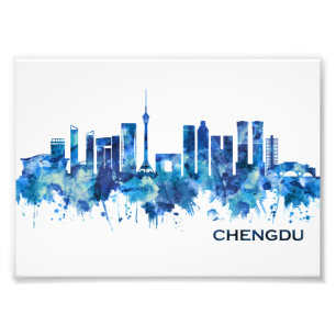 Impression Photo Chengdu Chine Skyline Blue