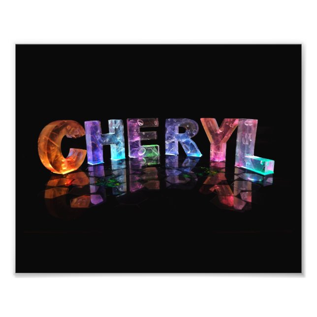 Impression Photo Cheryl, nom magnifique, en lumières 3D (Devant)