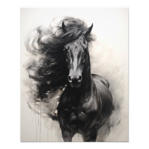 Impression Photo Cheval Esprit Libre Noir et Blanc