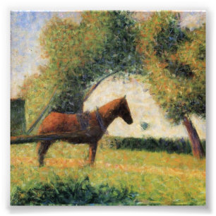 Impression Photo Cheval et chariot par Georges Seurat
