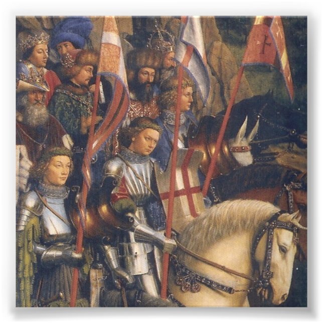 Impression Photo Chevaliers du Christ (Retable de Gand), Jan van Ey (Devant)