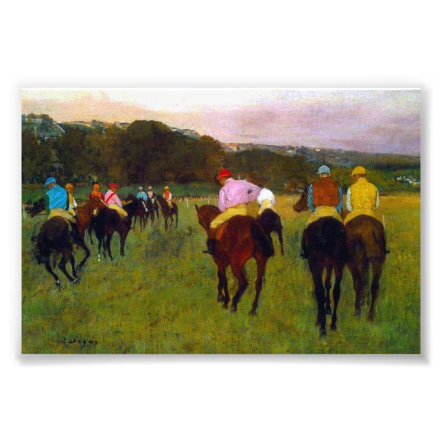 Impression Photo Chevaux de course Edgar Degas à Longchamp (Devant)