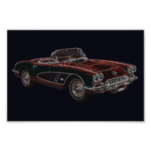 Impression Photo Chevrolet Corvette Convertible 1950