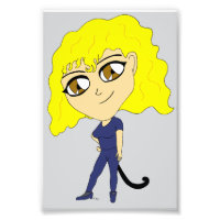 Chibi avec un chat comme une queue