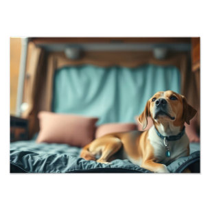 Impression Photo Chien sur Lit