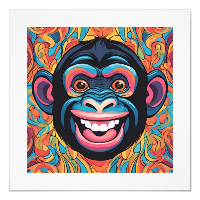 Impression Photo Chimpanzé fou mignon (Devant)