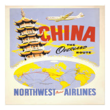 Chine, route terrestre Northwest Orient Airline