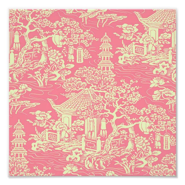 Impression Photo Chinoiserie rose (Devant)