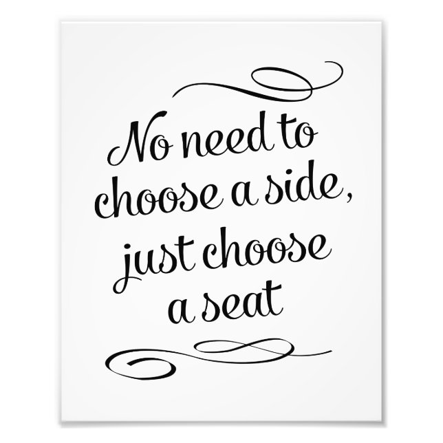 Impression Photo Choisir un siège non un panneau Mariage latéral (Devant)