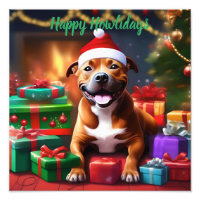 Christmas Staffordshire Bull Terrier