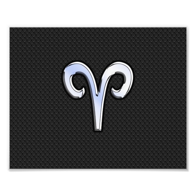 Impression Photo Chrome Comme Aries Signe Zodiaque (Devant)