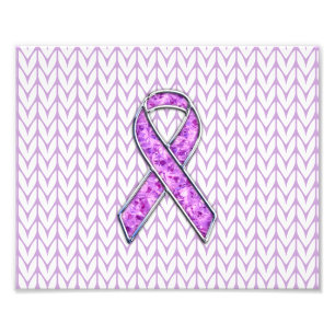 Impression Photo Chrome style Crystal Pink Ribbon Awareness Knit