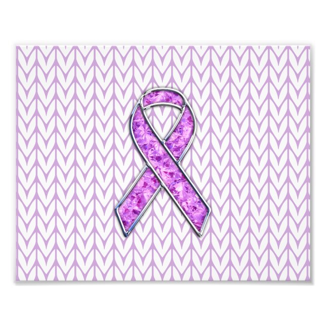 Impression Photo Chrome style Crystal Pink Ribbon Awareness Knit (Devant)
