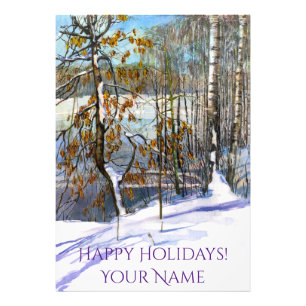 Impression Photo Chute de neige aquarelle peinture