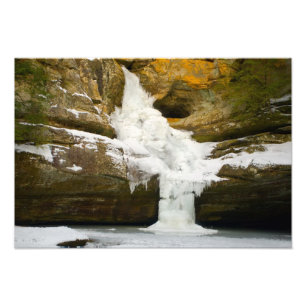 Impression Photo Chutes de cèdre en hiver, Hocking Hills, Ohio