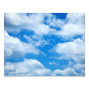 Impression Photo Ciel bleu nuages blancs Ciel céleste Arrière - pla