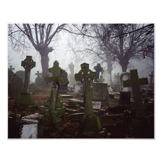 Impression Photo cimetière éffrayant (Devant)