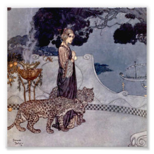 Impression Photo "Circe With Leopards" par Edmund Dulac