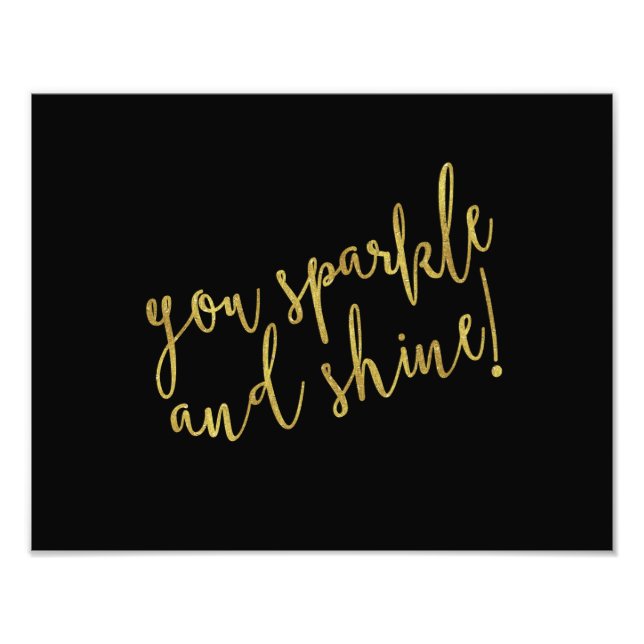 Impression Photo Citation brillante Faux Gold Foil Parties scintill (Devant)