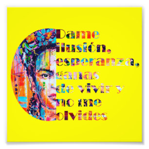 Impression Photo Citation de Frida kahlo en espagnol