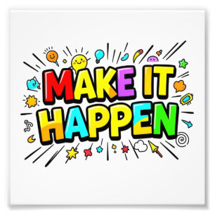 Impression Photo Citation de motivation colorée et audacieuse