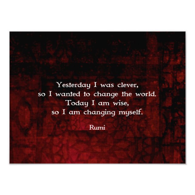 Impression Photo Citation De Rumi Sisdom Sur Le Changement Et La Pr (Devant)