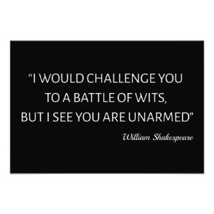 Impression Photo Citation de Shakespeare - Bataille d'esprit