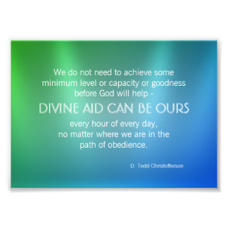 Impression Photo Citation Inspirante de l'aide divine