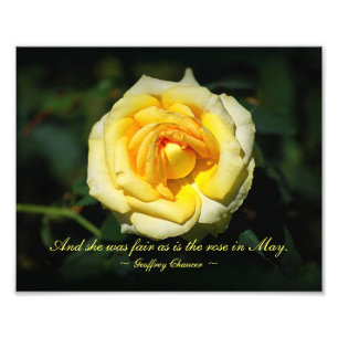 Impression Photo Citation romantique Rose anglais jaune