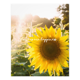 Impression Photo Citation tournesol "les fleurs sont le bonheur"