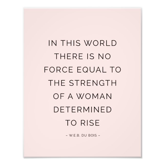 Impression Photo Citations inspirées de femmes déterminées rose noi (Devant)