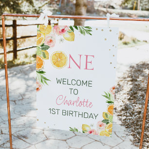 Impression Photo Citrus floral rose 1er Affiche de bienvenue d'anni